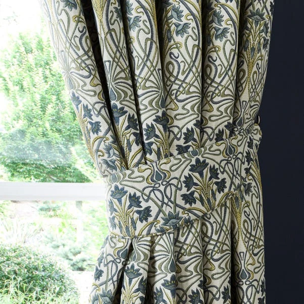 Dunelm Lucetta Prussian Blue Pencil Pleat Curtains 7 Dunelm Lucetta Prussian Blue Pencil Pleat Curtains - Image 5