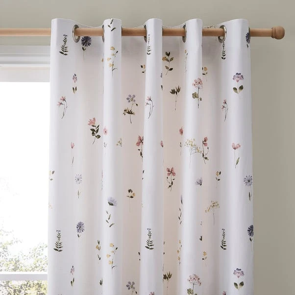 Dunelm Pressed Floral Blackout Eyelet Curtains 3 Dunelm Pressed Floral Blackout Eyelet Curtains