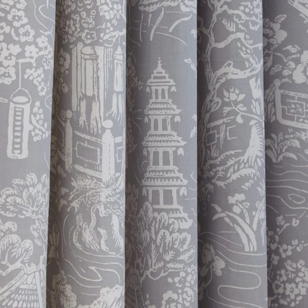 Dunelm Pagoda Grey Eyelet Curtains 5 Dunelm Pagoda Grey Eyelet Curtains - Image 3