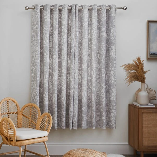 Dunelm Pagoda Grey Eyelet Curtains 6 Dunelm Pagoda Grey Eyelet Curtains - Image 4