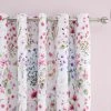 Dunelm Watercoloured Floral Pink Eyelet Curtains 1 Dunelm Watercoloured Floral Pink Eyelet Curtains -Dunelm Shop 30801507