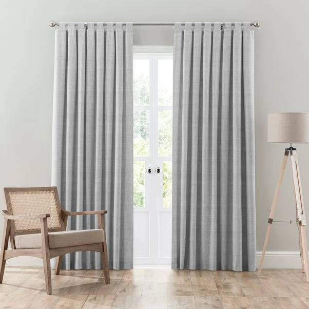 Dunelm Grayson Grey Tab Top Curtains 2 Dunelm Grayson Grey Tab Top Curtains