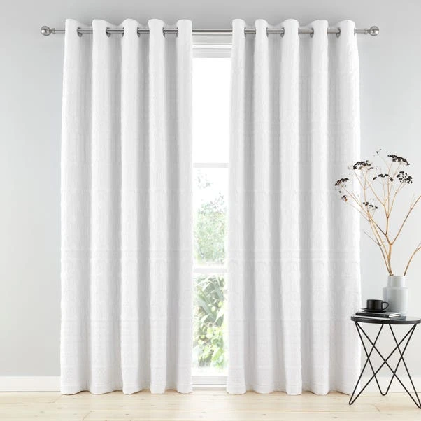 Dunelm Billie Pinsonic Global White Blackout Eyelet Curtains 4 Dunelm Billie Pinsonic Global White Blackout Eyelet Curtains - Image 2