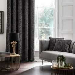 Dunelm Animal Cut Velvet Charcoal Eyelet Curtains 11 Dunelm Animal Cut Velvet Charcoal Eyelet Curtains -Dunelm Shop 30808482 alt03