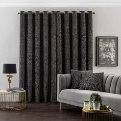 Dunelm Animal Cut Velvet Charcoal Eyelet Curtains 12 Dunelm Animal Cut Velvet Charcoal Eyelet Curtains -Dunelm Shop 30808482 alt04