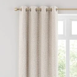 Dunelm Animal Cut Velvet Natural Eyelet Curtains
