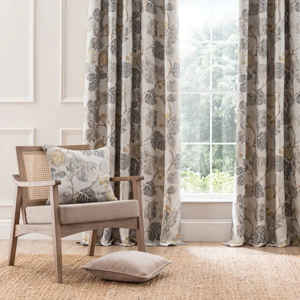 Dunelm Chianti Jacobean Ochre Eyelet Curtains 6 Dunelm Chianti Jacobean Ochre Eyelet Curtains - Image 4