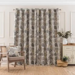 Dunelm Chianti Jacobean Ochre Eyelet Curtains 12 Dunelm Chianti Jacobean Ochre Eyelet Curtains -Dunelm Shop 30808512 alt04