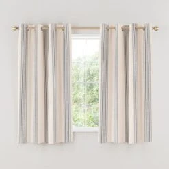 Churchgate Recycled Cotton Stripe Eyelet Curtains 11 Churchgate Recycled Cotton Stripe Eyelet Curtains -Dunelm Shop 30808592 alt05