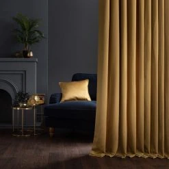 Dunelm Satin Old Gold Eyelet Curtains 11 Dunelm Satin Old Gold Eyelet Curtains -Dunelm Shop 30808611 alt03
