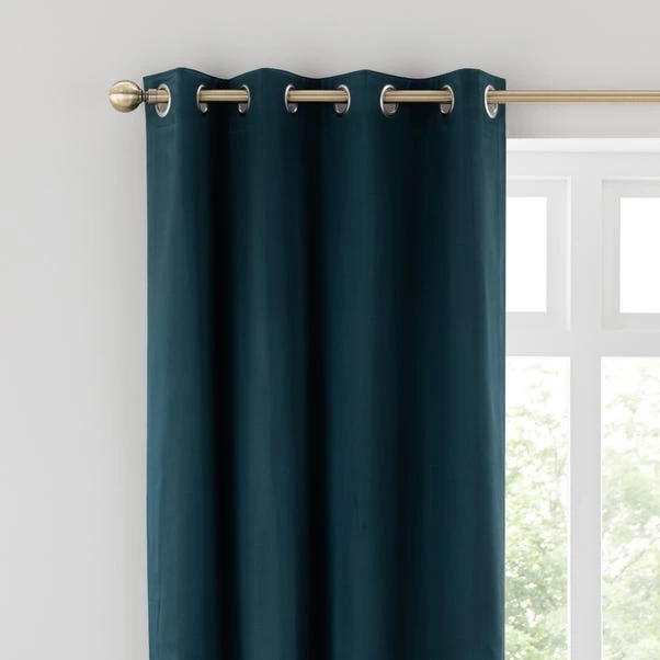 Dunelm Satin Peacock Eyelet Curtains 3 Dunelm Satin Peacock Eyelet Curtains
