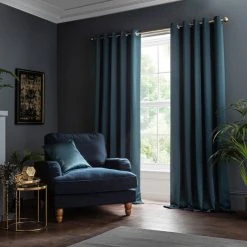 Dunelm Satin Peacock Eyelet Curtains 9 Dunelm Satin Peacock Eyelet Curtains -Dunelm Shop 30808622 alt01