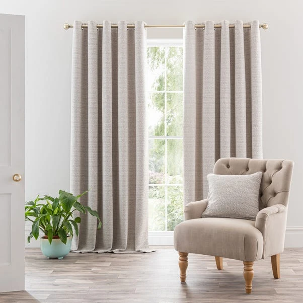 Churchgate Woodhouse Boucle Grey Eyelet Curtains 4 Churchgate Woodhouse Boucle Grey Eyelet Curtains - Image 2