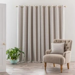 Churchgate Woodhouse Boucle Grey Eyelet Curtains 10 Churchgate Woodhouse Boucle Grey Eyelet Curtains -Dunelm Shop 30808652 alt04