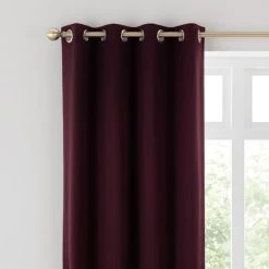 Dunelm Satin Merlot Eyelet Curtains