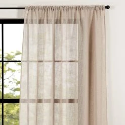 Dunelm Recycled Polyester Natural Slot Top Voile