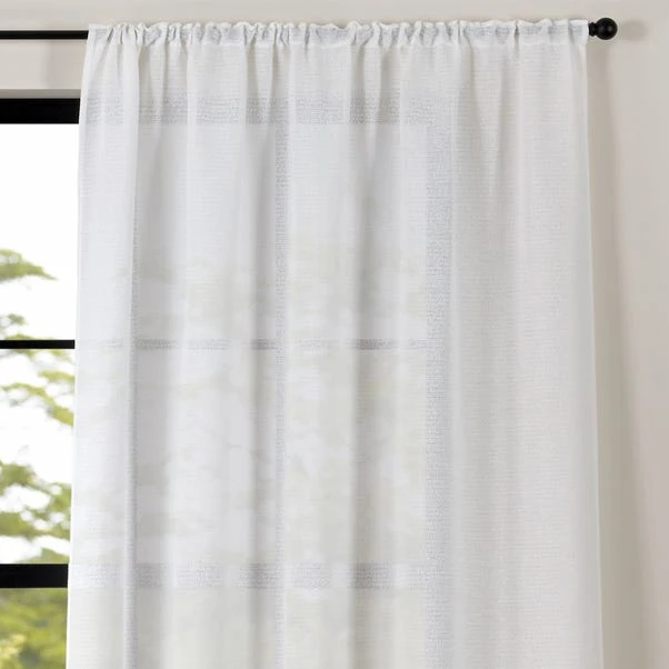 Dunelm Maya Boucle White Slot Top Voile 3 Dunelm Maya Boucle White Slot Top Voile