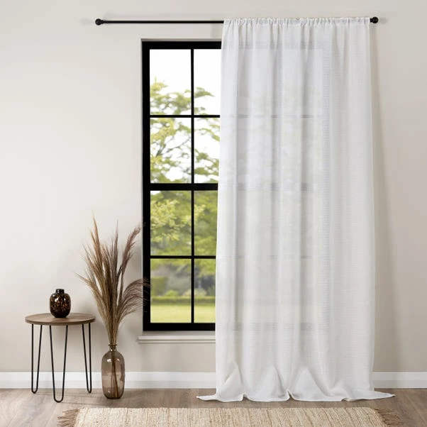 Dunelm Maya Boucle White Slot Top Voile 4 Dunelm Maya Boucle White Slot Top Voile - Image 2