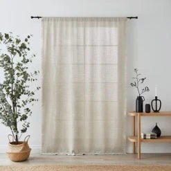 Dunelm Bondi Raw Edge Chateau Grey Slot Top Single Voile Panel -Dunelm Shop 30809018 alt03