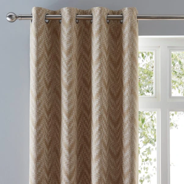 Dunelm Woven Chevron Natural Eyelet Curtains 3 Dunelm Woven Chevron Natural Eyelet Curtains