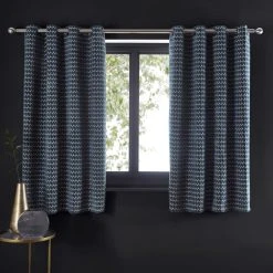 Dunelm Laurent Geo Teal Eyelet Curtains -Dunelm Shop 30809353 alt05
