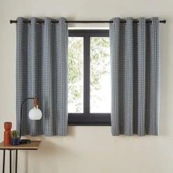 Dunelm Ryder Check Blue Eyelet Curtains -Dunelm Shop 30809393 alt05