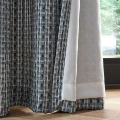 Dunelm Ryder Check Blue Eyelet Curtains -Dunelm Shop 30809393 alt06