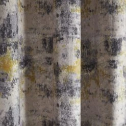 Dunelm Cove Textured Print Ochre Eyelet Curtains -Dunelm Shop 30809403 alt02