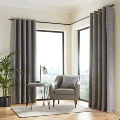 Dunelm Murano Grey Eyelet Curtains -Dunelm Shop 30809413 alt01