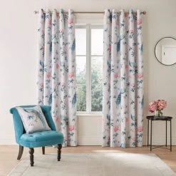 Dunelm Peacock Floral Pink Eyelet Curtains 9 Dunelm Peacock Floral Pink Eyelet Curtains -Dunelm Shop 30810004 alt01