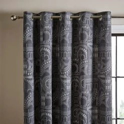 Natural History Museum Waterhouse Charcoal Eyelet Curtains