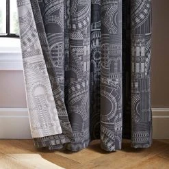 Natural History Museum Waterhouse Charcoal Eyelet Curtains 12 Natural History Museum Waterhouse Charcoal Eyelet Curtains -Dunelm Shop 30810024 alt06