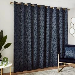 Dunelm Mottled Chenille Navy Eyelet Curtains 10 Dunelm Mottled Chenille Navy Eyelet Curtains -Dunelm Shop 30810044 alt04