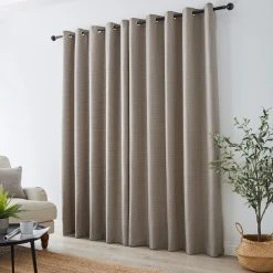 Dunelm Churchgate Dogtooth Natural Grey Eyelet Curtains -Dunelm Shop 30810064 alt04