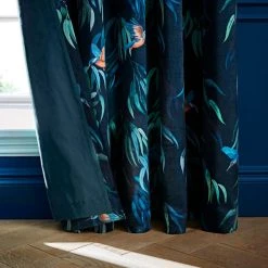 Natural History Museum Kingfisher Peacock Pencil Pleat Curtains -Dunelm Shop 30810079 alt06