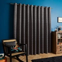 Natural History Museum Ditsy Coral Monochrome Eyelet Curtains 11 Natural History Museum Ditsy Coral Monochrome Eyelet Curtains -Dunelm Shop 30810093 alt04