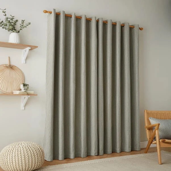 Dunelm Churchgate Herringbone Stripe Olive Eyelet Curtains 6 Dunelm Churchgate Herringbone Stripe Olive Eyelet Curtains - Image 4
