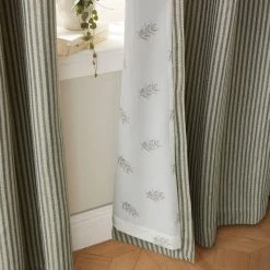 Dunelm Churchgate Herringbone Stripe Olive Eyelet Curtains 12 Dunelm Churchgate Herringbone Stripe Olive Eyelet Curtains -Dunelm Shop 30810112 alt06