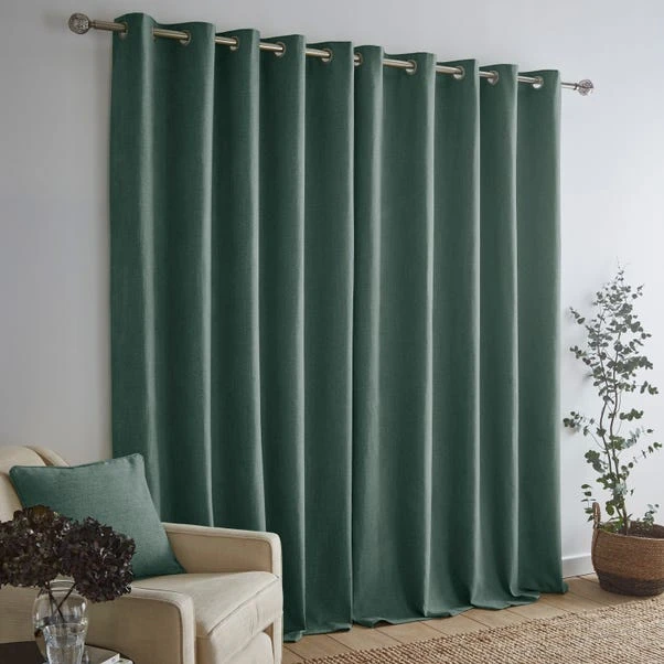 Dunelm Wynter Thermal Eyelet Curtains Forest Green 7 Dunelm Wynter Thermal Eyelet Curtains Forest Green - Image 5