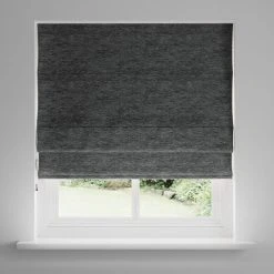 Dunelm Textured Chenille Graphite Roman Blind 8 Dunelm Textured Chenille Graphite Roman Blind -Dunelm Shop 30810226 alt04