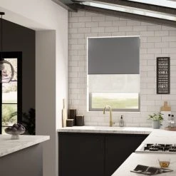 Dunelm Sheer Charcoal Blackout Double Roller Blind