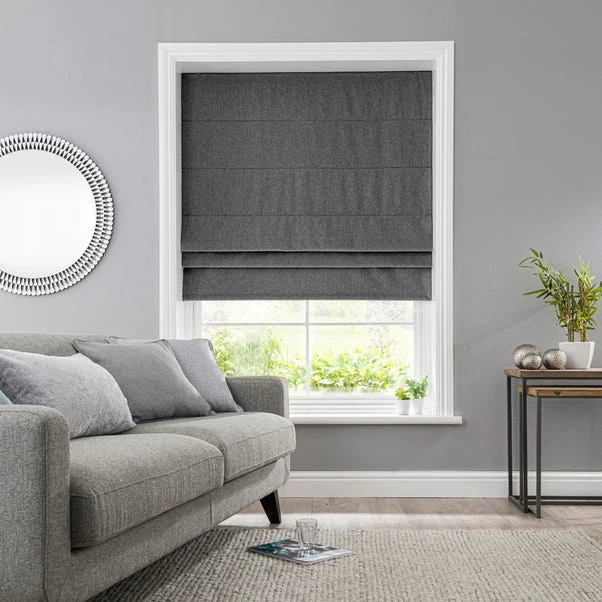 Dunelm Luna Charcoal Blackout Roman Blind 5 Dunelm Luna Charcoal Blackout Roman Blind - Image 3