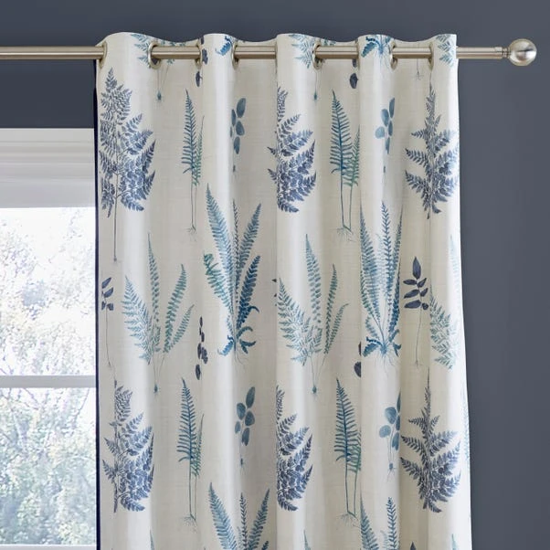 Dunelm Fern Blue Eyelet Curtains 3 Dunelm Fern Blue Eyelet Curtains