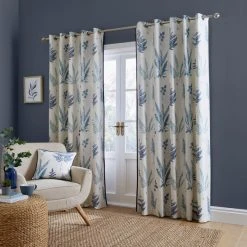 Dunelm Fern Blue Eyelet Curtains 9 Dunelm Fern Blue Eyelet Curtains -Dunelm Shop 30810942 alt01