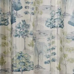 Dunelm Watercolour Trees Teal Pencil Pleat Curtains -Dunelm Shop 30810960 alt02
