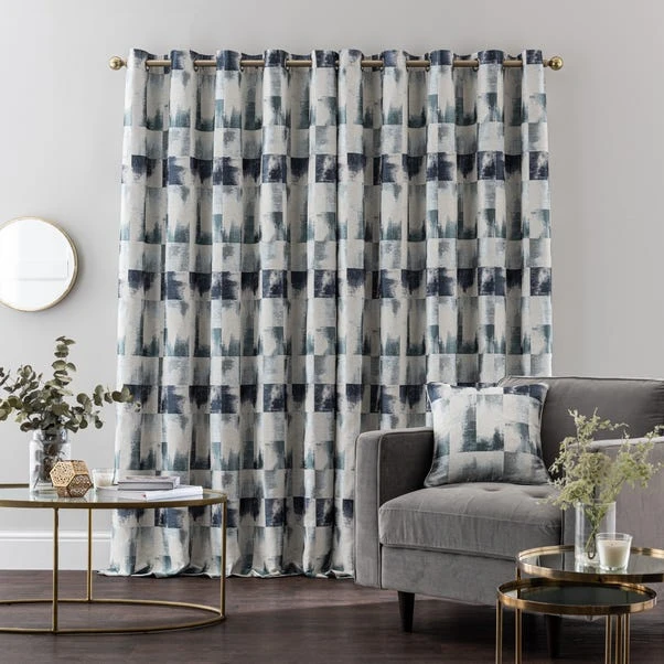 Dunelm Belgravia Navy Eyelet Curtains 6 Dunelm Belgravia Navy Eyelet Curtains - Image 4