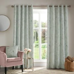 Holly Willoughby Jacinta Sage Eyelet Curtains 6 Holly Willoughby Jacinta Sage Eyelet Curtains -Dunelm Shop 30813383 alt01
