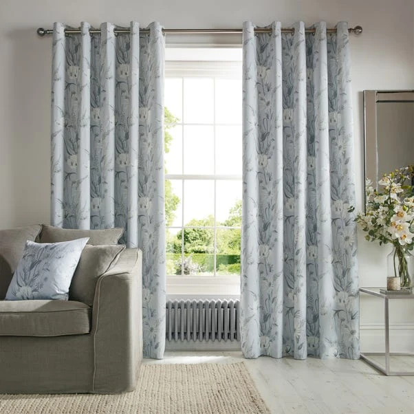 Holly Willoughby Callie Grey Eyelet Curtains 4 Holly Willoughby Callie Grey Eyelet Curtains - Image 2