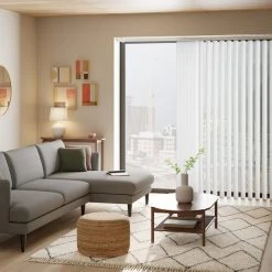 Dunelm Room Darkening White Cordless Vertical Blind