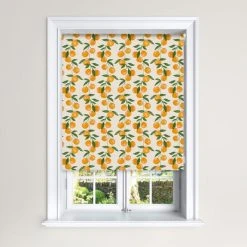 Dunelm Painted Oranges Blackout Roller Blind Natural
